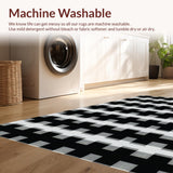 Ultra Soft Area Rug, Non Slip, Stain Resistant, Washable Area Rugs for Living Room, Bedroom, Luxurious Minimalist Geometric Rug(Black)