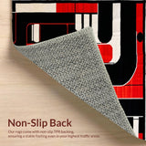 Ultra Soft Area Rug, Non Slip, Stain Resistant, Washable Area Rugs for Living Room, Bedroom, Dynamic Red and Black Patterns(Red)