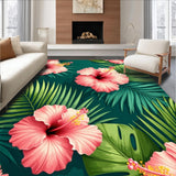 Ultra Soft Area Rug, Non Slip, Stain Resistant, Washable Area Rugs for Living Room, Bedroom, Charming Farmhouse Floral Display(Pink)