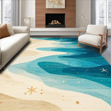 Ultra Soft Area Rug, Non Slip, Stain Resistant, Washable Area Rugs for Living Room, Bedroom, Seaside Escape Coastal Rug With Elegant Maritime Charm(Blue)
