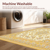 Ultra Soft Area Rug, Non Slip, Stain Resistant, Washable Area Rugs for Living Room, Bedroom, Neutral with Textured Design(Ivory)
