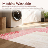 Ultra Soft Area Rug, Non Slip, Stain Resistant, Washable Area Rugs for Living Room, Bedroom, Chic Pastel Animal Print Design(Pink)