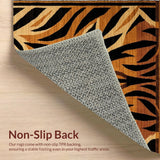 Ultra Soft Area Rug, Non Slip, Stain Resistant, Washable Area Rugs for Living Room, Bedroom, Bold Earthy Tiger Stripe Aesthetic(Brown)