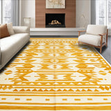 Ultra Soft Area Rug, Non Slip, Stain Resistant, Washable Area Rugs for Living Room, Bedroom, Rustic Aztec Design with Warm Hues(Yellow)