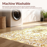 Ultra Soft Area Rug, Non Slip, Stain Resistant, Washable Area Rugs for Living Room, Bedroom, Chic Trellis Vibe(Gold)