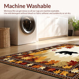 Ultra Soft Area Rug, Non Slip, Stain Resistant, Washable Area Rugs for Living Room, Bedroom, Cozy Maple Leaf Aesthetic(Beige)