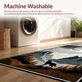 Ultra Soft Area Rug, Non Slip, Stain Resistant, Washable Area Rugs for Living Room, Bedroom, Charming Gray Toned Wildlife Art(Gray)