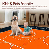 Ultra Soft Area Rug, Non Slip, Stain Resistant, Washable Area Rugs for Living Room, Bedroom, Dynamic Basketball Graphic Artistry(Orange)