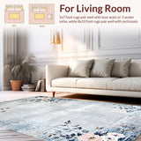 Ultra Soft Area Rug, Non Slip, Stain Resistant, Washable Area Rugs for Living Room, Bedroom, Contemporary Subtle Ogee Design(Gray)