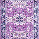 Ultra Soft Area Rug, Non Slip, Stain Resistant, Washable Area Rugs for Living Room, Bedroom, Whimsical Lavender Garden Design(Purple)