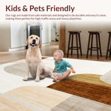 Low Pile Beige With Abstract Geometric Design For Contemporary Decor(Beige)