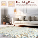 Ultra Soft Area Rug, Non Slip, Stain Resistant, Washable Area Rugs for Living Room, Bedroom, Chic Rustic Animal Print Style(Beige)