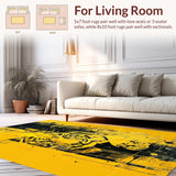 Ultra Soft Area Rug, Non Slip, Stain Resistant, Washable Area Rugs for Living Room, Bedroom, Radiant Abstract Animal Texture(Yellow)