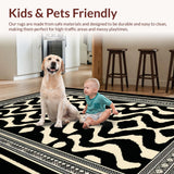 Ultra Soft Area Rug, Non Slip, Stain Resistant, Washable Area Rugs for Living Room, Bedroom, Wildlife Okapi Runner Rug for Hallways(Black)