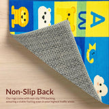 Ultra Soft Area Rug, Non Slip, Stain Resistant, Washable Area Rugs for Living Room, Bedroom, Lively Animal Alphabet Composition(Yellow)