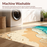 Ultra Soft Area Rug, Non Slip, Stain Resistant, Washable Area Rugs for Living Room, Bedroom, Ocean Vibes Stain-Resistant Dorm Room Carpet(Blue)