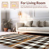 Ultra Soft Area Rug, Non Slip, Stain Resistant, Washable Area Rugs for Living Room, Bedroom, Bright Farmhouse Style Easter Decor(Brown)