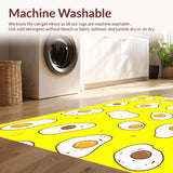 Ultra Soft Area Rug, Non Slip, Stain Resistant, Washable Area Rugs for Living Room, Bedroom, Playful Cartoon Egg Motif(Yellow)