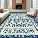 Ultra Soft Area Rug, Non Slip, Stain Resistant, Washable Area Rugs for Living Room, Bedroom, Mystic Tribal Inspired Patio Carpet Design(Blue)