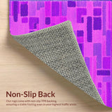 Ultra Soft Area Rug, Non Slip, Stain Resistant, Washable Area Rugs for Living Room, Bedroom, Whimsical Script with Elegant Flair(Purple)