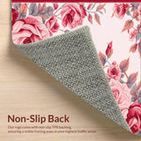 Ultra Soft Area Rug, Non Slip, Stain Resistant, Washable Area Rugs for Living Room, Bedroom, Artistic Soft Rose Texture(Pink)