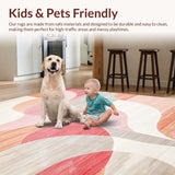 Ultra Soft Area Rug, Non Slip, Stain Resistant, Washable Area Rugs for Living Room, Bedroom, Trendy Blush Hued Textural Layers(Pink)