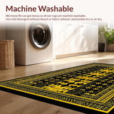 Ultra Soft Area Rug, Non Slip, Stain Resistant, Washable Area Rugs for Living Room, Bedroom, Rustic Nature-Inspired Print(Black)