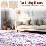Ultra Soft Area Rug, Non Slip, Stain Resistant, Washable Area Rugs for Living Room, Bedroom, Stylish Transitional Color Palette(White)