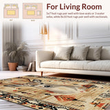 Ultra Soft Area Rug, Non Slip, Stain Resistant, Washable Area Rugs for Living Room, Bedroom, Vibrant Natural Palette Animal Print(Beige)