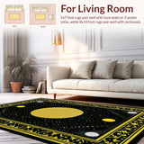 Ultra Soft Area Rug, Non Slip, Stain Resistant, Washable Area Rugs for Living Room, Bedroom, Charming Cat Silhouette Motif(Black)
