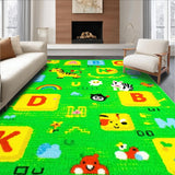 Ultra Soft Area Rug, Non Slip, Stain Resistant, Washable Area Rugs for Living Room, Bedroom, Vibrant Alphabet Animal Theme(Green)