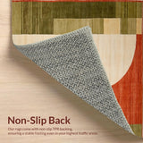 Ultra Soft Area Rug, Non Slip, Stain Resistant, Washable Area Rugs for Living Room, Bedroom, Chic Geometric Soft Textures(Orange)