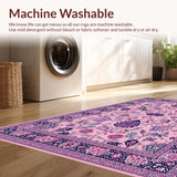 Ultra Soft Area Rug, Non Slip, Stain Resistant, Washable Area Rugs for Living Room, Bedroom, Bright Funky Nature-Inspired Vibes(Pink)