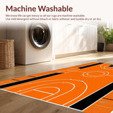 Ultra Soft Area Rug, Non Slip, Stain Resistant, Washable Area Rugs for Living Room, Bedroom, Playful Kids' Basketball Theme Decor(Orange)