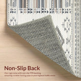 Ultra Soft Area Rug, Non Slip, Stain Resistant, Washable Area Rugs for Living Room, Bedroom, Luxurious Subtle Color Block Composition(Gray)