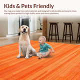 Ultra Soft Area Rug, Non Slip, Stain Resistant, Washable Area Rugs for Living Room, Bedroom, Simple Modern Shag Appeal(Orange)