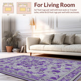 Ultra Soft Area Rug, Non Slip, Stain Resistant, Washable Area Rugs for Living Room, Bedroom, Bold Modern Shaggy Aesthetic(Purple)