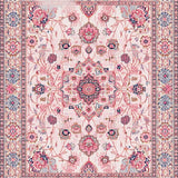 Ultra Soft Area Rug, Non Slip, Stain Resistant, Washable Area Rugs for Living Room, Bedroom, Pastel Pink Antique Artistry(Pink)