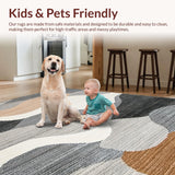 Ultra Soft Area Rug, Non Slip, Stain Resistant, Washable Area Rugs for Living Room, Bedroom, Contemporary Soft Tiled Pattern(Gray)