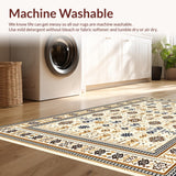 Ultra Soft Area Rug, Non Slip, Stain Resistant, Washable Area Rugs for Living Room, Bedroom, Chic Neutral Tiled Aesthetic(Beige)