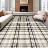Ultra Soft Area Rug, Non Slip, Stain Resistant, Washable Area Rugs for Living Room, Bedroom, Contemporary Soft Beige Checkers(Beige)