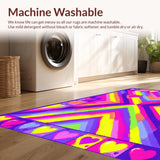 Ultra Soft Area Rug, Non Slip, Stain Resistant, Washable Area Rugs for Living Room, Bedroom, Dynamic Rainbow Splash Effect(Purple)