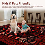 Ultra Soft Area Rug, Non Slip, Stain Resistant, Washable Area Rugs for Living Room, Bedroom, Charming Cozy Witchy Vibes(Red)
