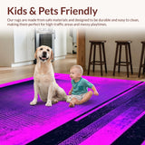Ultra Soft Area Rug, Non Slip, Stain Resistant, Washable Area Rugs for Living Room, Bedroom, Striking 3D Gaming Visuals(Purple)