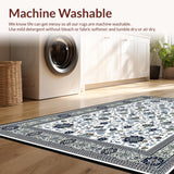 Ultra Soft Area Rug, Non Slip, Stain Resistant, Washable Area Rugs for Living Room, Bedroom, Stylish Earthy Trellis Elements(White)