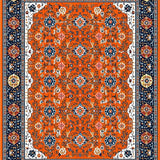 Ultra Soft Area Rug, Non Slip, Stain Resistant, Washable Area Rugs for Living Room, Bedroom, Timeless Vintage Botanical Design(Orange)