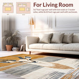 Ultra Soft Area Rug, Non Slip, Stain Resistant, Washable Area Rugs for Living Room, Bedroom, Chic Light Gray Animal Motif(Beige)