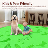 Ultra Soft Area Rug, Non Slip, Stain Resistant, Washable Area Rugs for Living Room, Bedroom, Vibrant Insect-Themed Aesthetic(Green)