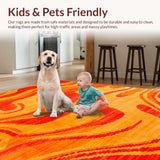 Ultra Soft Area Rug, Non Slip, Stain Resistant, Washable Area Rugs for Living Room, Bedroom, Soft Warm Color Palette Charm(Orange)