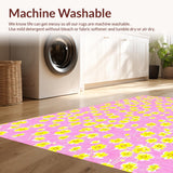 Ultra Soft Area Rug, Non Slip, Stain Resistant, Washable Area Rugs for Living Room, Bedroom, Bright Floral Patterned Elegance(Pink)